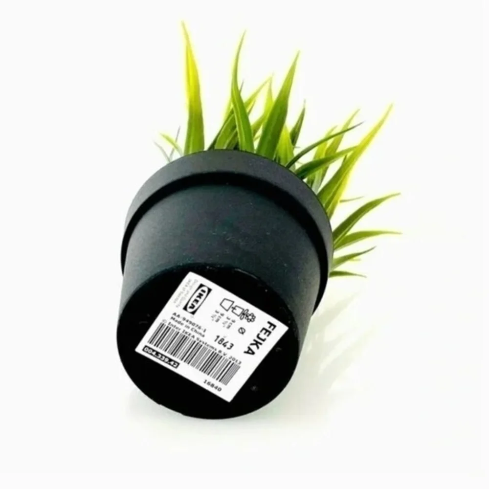 IKEA Fejka Artificial Potted Wheat Grass Plant Black Green 8” Indoor NWT - Picture 2 of 2